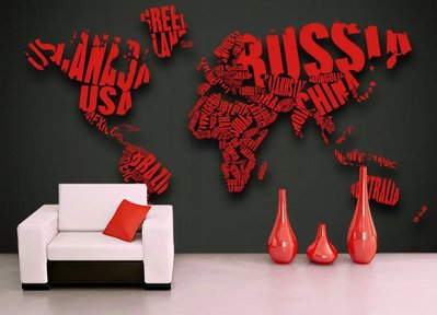 Красные континенты из названий стран мира на темном фоне карты Abs989 фото