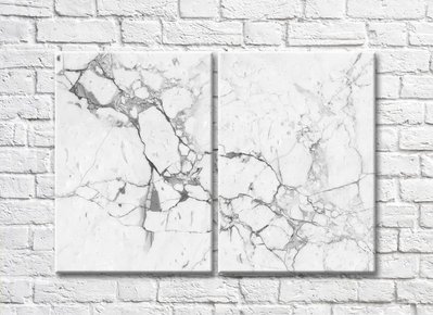 Текстура белого мрамора с серыми вкраплениями, диптих Abs5539 фото