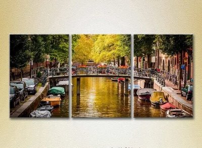 Модульные картины Амстердамский каналГолландия_02 Gor6989 фото