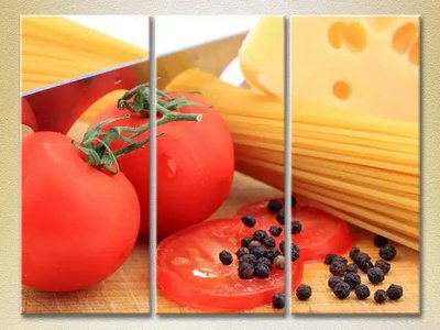 Модульные картины Спагетти и помидоры_03 Eda10689 фото