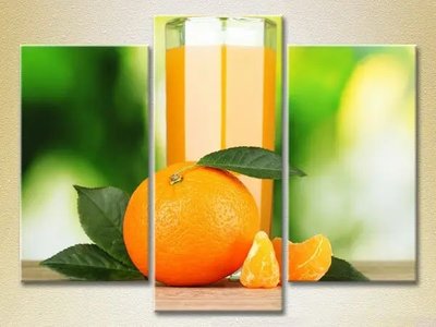 Модульные картины Триптих Апельсиновый сок_01 Eda10789 фото