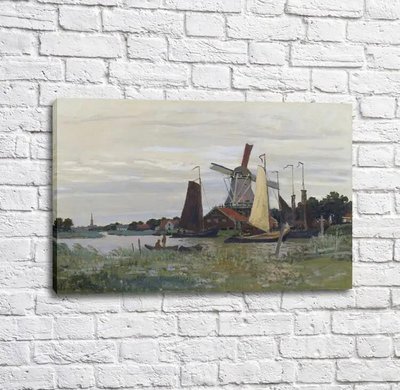 Картина Windmill at Zaandam, 1871 02 Mon14490 фото