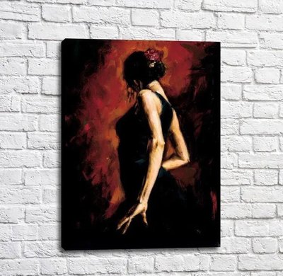 Постер Девушка в черном платье,танцы, фламенко Tan18237 фото