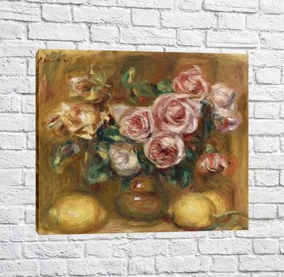 Картина Pierre Auguste Renoir Still life with Roses and Lemons Ren14290 фото