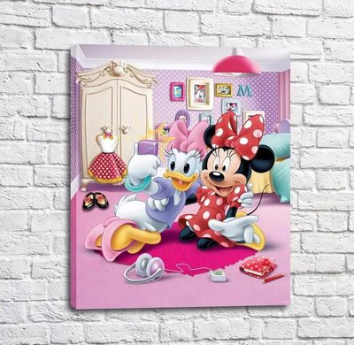 Постер Дейзи и Мини Маус в розовой комнате Mul16259 фото