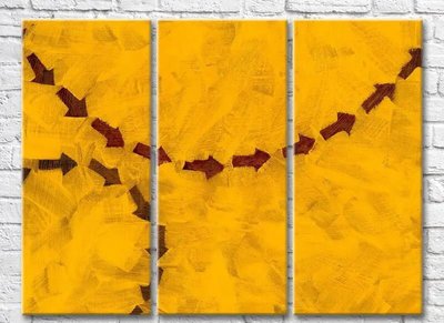 Триптих Желтый фон со стрелками Abs7298 фото