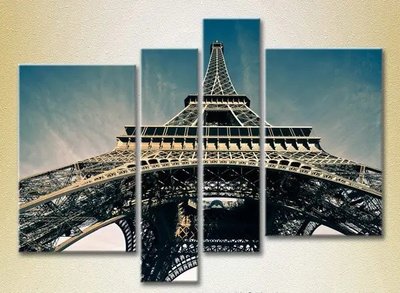 Модульные картины Эйфелева башня, вид снизу Gor6698 фото