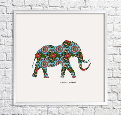 Постер Стильный слон. Принт Min15818 фото