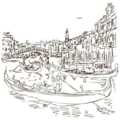 Fototapet Veneția, desenul Grand Canal Gor4098 фото