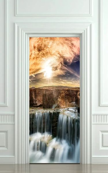 3Д наклейка на дверь, Водопад ST273 фото