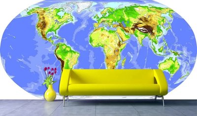Фотообои Спутниковая карта мира на белом фоне Sov2199 фото