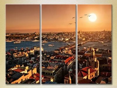 Модульные картины Стамбул на закатеТурция_03 Gor7149 фото