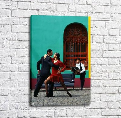 Poster Dansatori de tango și un bărbat cu acordeon Tan18261 фото