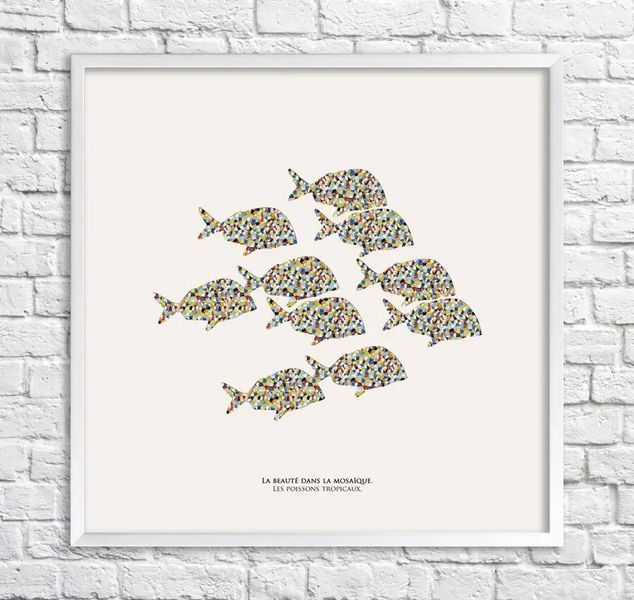 Постер Тропические рыбки. Мозаика Min15819 фото