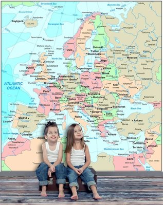 Фотообои Современная карта Европы с названиями Sov2100 фото