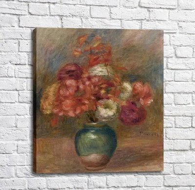 Картина Pierre Auguste Renoir Bouquet of Flowers in Green Vase Ren14051 фото