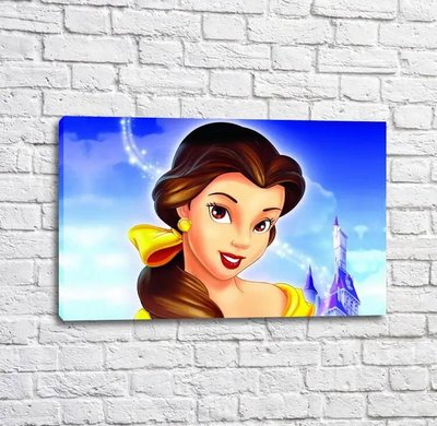 Постер Принцесса дисней на фоне голубого неба и замка Mul16370 фото