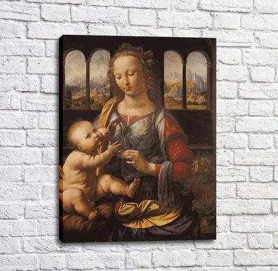 Картина Мадонна с гвоздикой, Леонардо Да Винчи Leo14251 фото