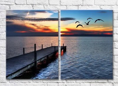 Диптих Морской пирс на закате Mor8201 фото