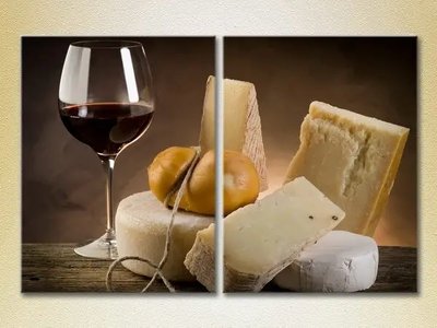 Модульные картины Натюрморт сыр и вино Eda9551 фото