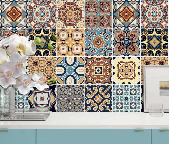 Традиционные декоративные цветочные плитки в португальском стиле P12 фото
