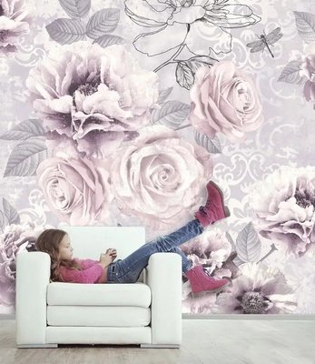 дизайнерские Фотообои Ретро светлые розы Flo1652 фото