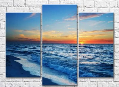 Триптих Морской берег на заката Mor10102 фото