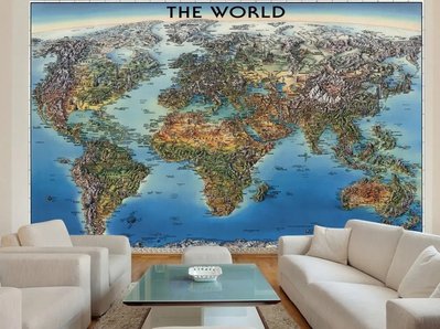 Карта мира с рельефом Sov1102 фото