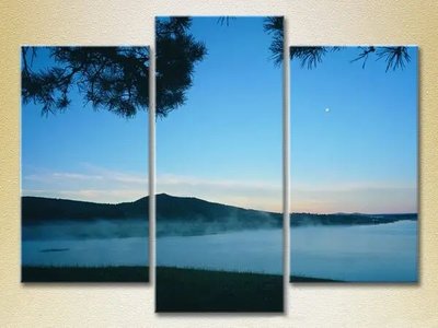 Модульные картины Туман над ночным озером_01 Pri7702 фото