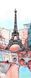 Autocolant 3D pentru ușă, Turnul Eiffel într-un oraș plin de viață ST320 фото 6