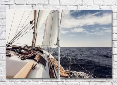 Диптих Движущаяся яхта в море Mor8153 фото