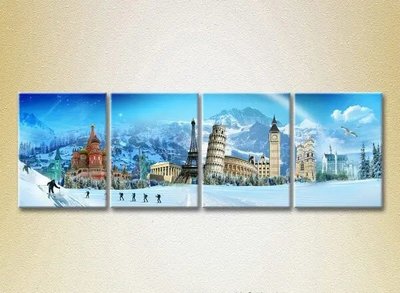 Модульные картины Памятники мировой архитектуры на зимнем фоне_02 Gor6653 фото