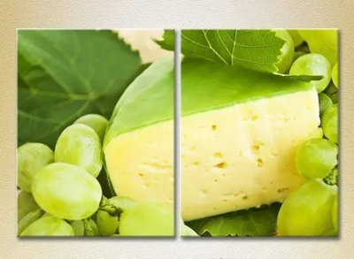 Модульные картины Сыр и белый виноград Eda9353 фото
