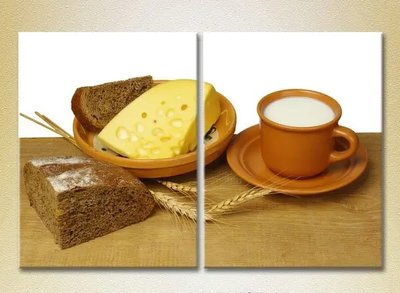 Модульные картины Сыр, хлеб и молоко_01 Eda8803 фото