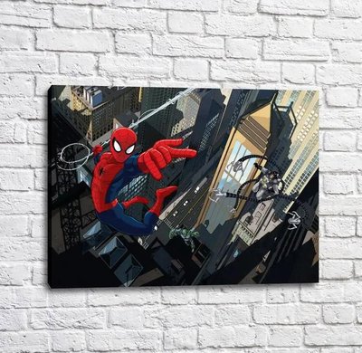 Poster Doctor Octopus și Spiderman în luptă Mul16273 фото
