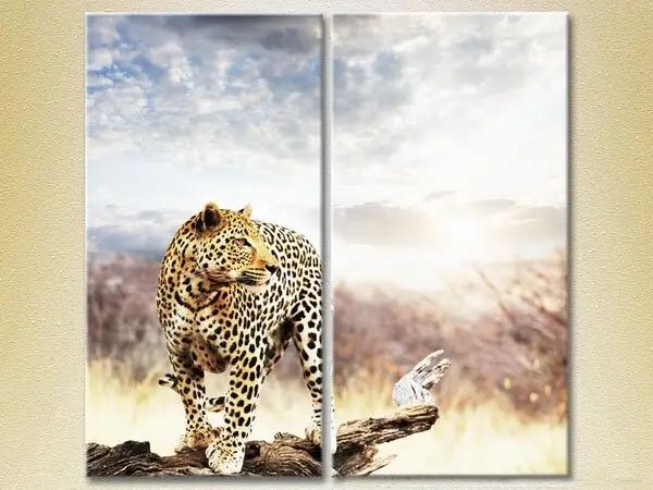 Модульные картины Леопард на бревне ZHi8603 фото