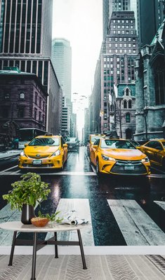 Taxiuri galbene pe strada New York Gor404 фото