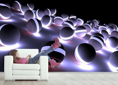 Фотообои Серые шары с подсветкой 3D4854 фото