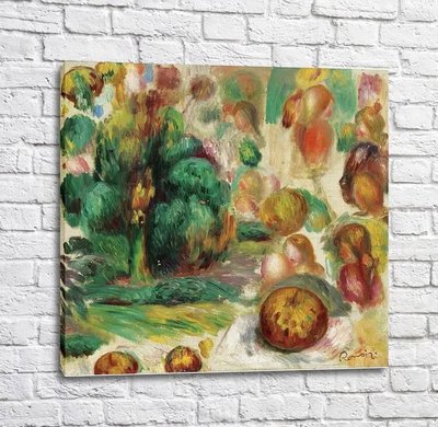 Pictură de Pierre Auguste Renoir Capete, copaci și fructe Ren14105 фото