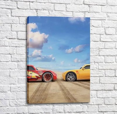 Poster Cruz Ramirez și Lightning McQueen pe plajă Mul16274 фото