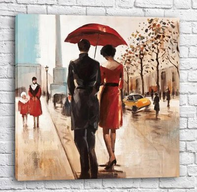Постер Прогулка по дождливым улицам Парижа Fig16674 фото