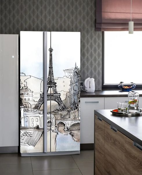 Autocolant 3D pentru ușă, Turnul Eiffel ST319 фото