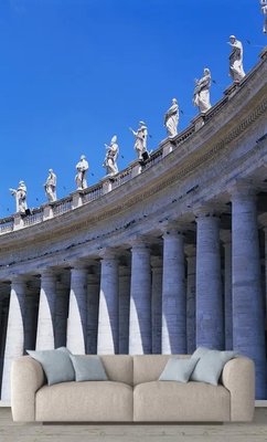 Fototapet Colonada Bazilicii Sf. Petru cu sculpturi de sfinți 3D2005 фото