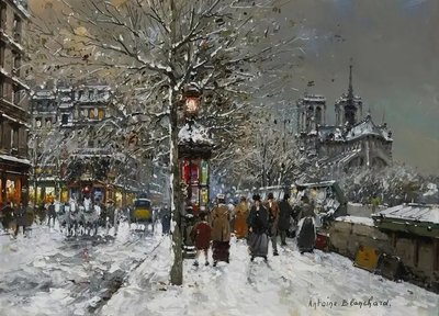 PhotoPoster Antoine Blanchard, Notre Dame iarna Ant18795 фото