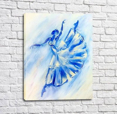 Постер Балерина на белом фоне, холст масло, балет Tan18267 фото