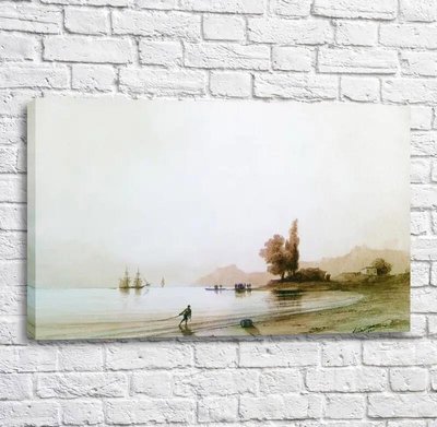 Pictură Vedere a țărmului stâncos de la mare. 1845 Ayv13406 фото