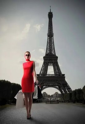Fototapet Turnul Eiffel și o fată Gor4106 фото