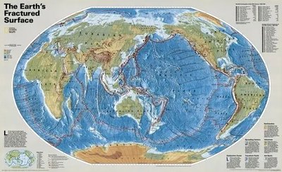 Карта мира - тектонические плиты (1999) Sov2056 фото