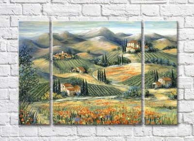 Триптих Vineyards In The Hills 001_1 Pro10256 фото
