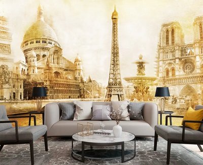 Достопримечательности Парижа современная фреска Gor406 фото